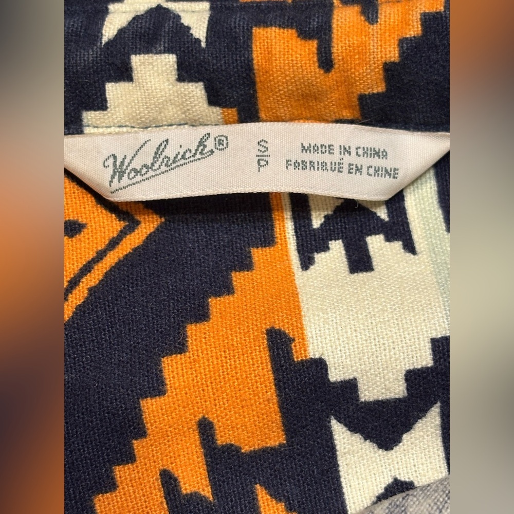 Woolrich Aztec Geometric Shapes Southwestern Soft Flannel Buttondown Shirt S - Picture 7 of 14